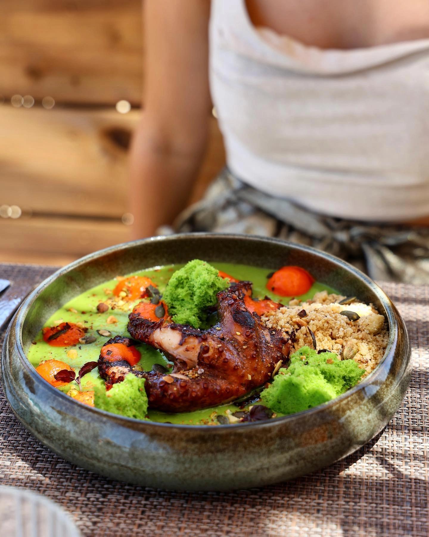 Les plats de la paillote du Dolce Paese à Algajola